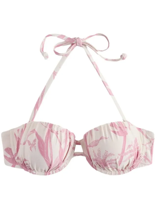 Next Dames - Bikinihaltertop met beugels en vulling - Roze Cream/Pink Floral