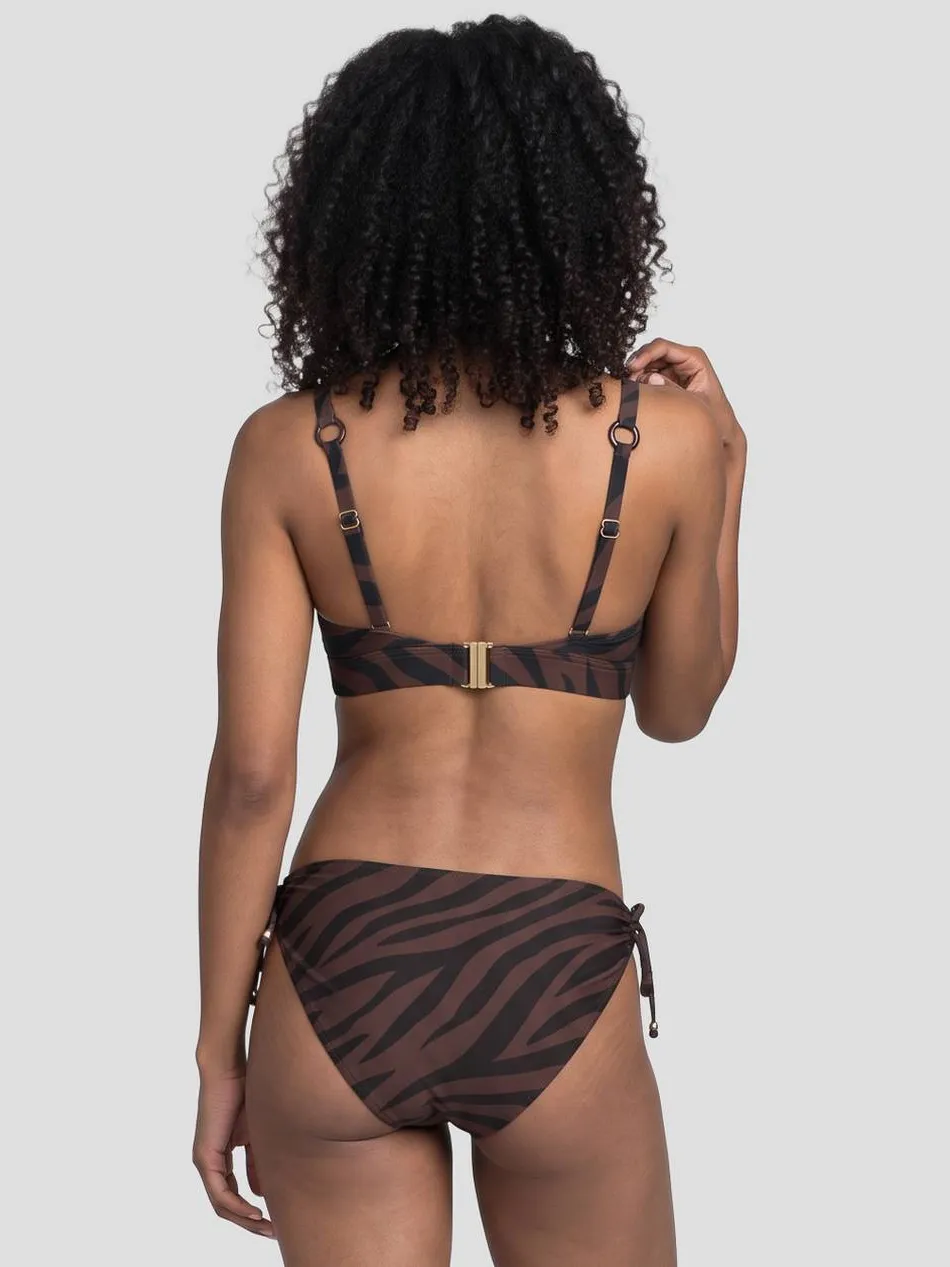 BEACHWAVE bikinibroekje met zebraprint - donkerbruin/zwart, foto 6