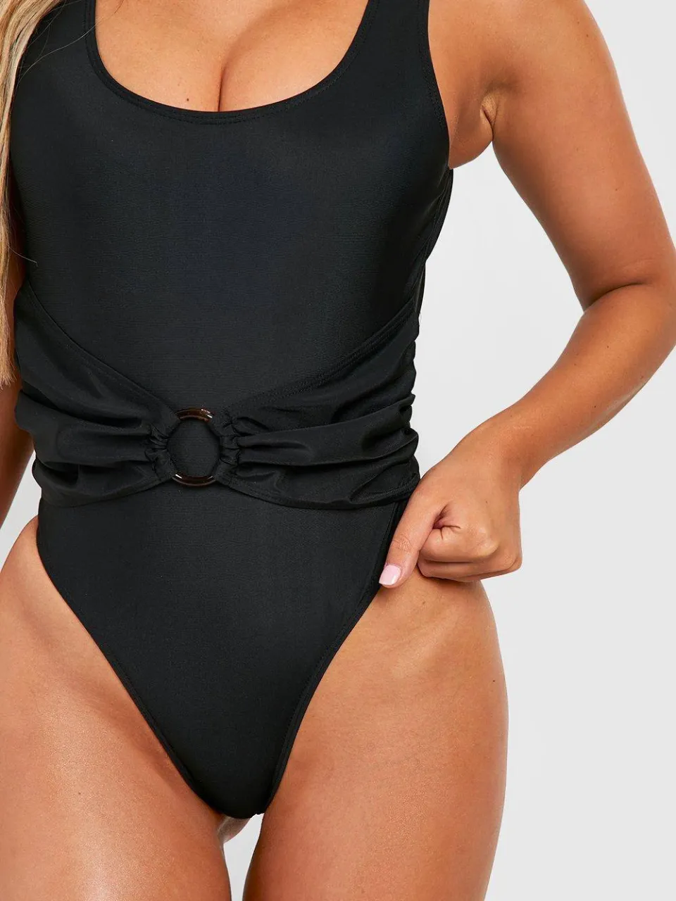 boohoo Dames O-ring Scoop Badpak zwart, foto 4