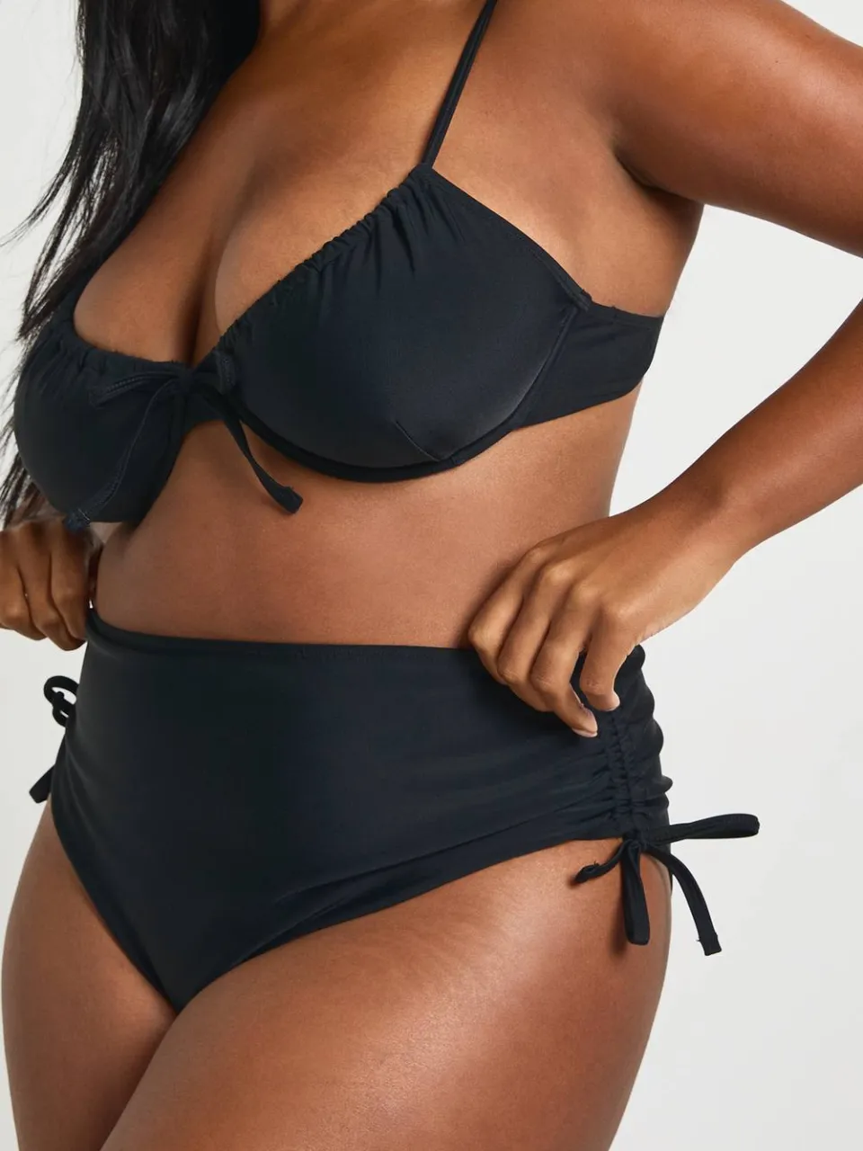 boohoo Dames Plus Zwemkleding Essentials Buikcontrole Hoge Taille Slip zwart, foto 4