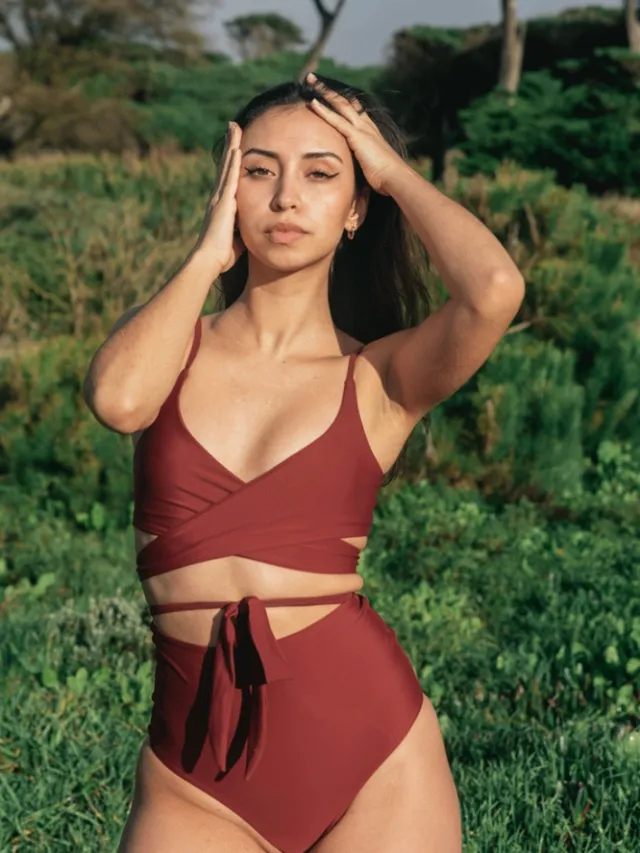 Anekdot dames vegan Bikiniset Lin Core High Merlot Donkerrood