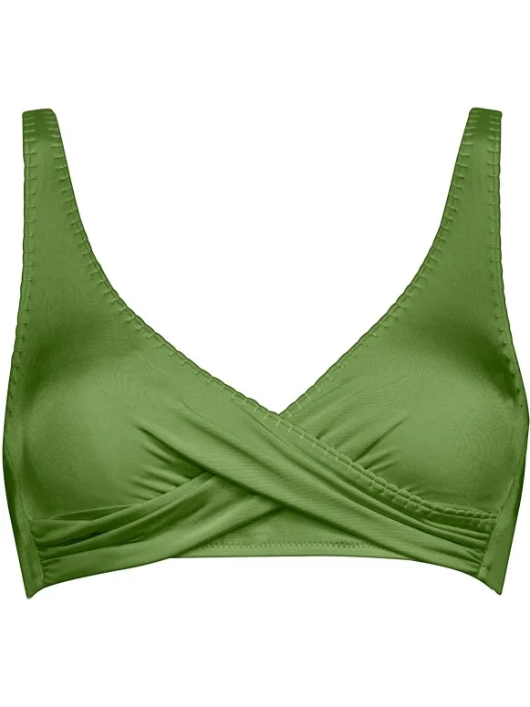 WATERCULT Women's Crafted Essentials Bikini Top No. 7331 - Bikinitop - Cup: B, groen/olijfgroen