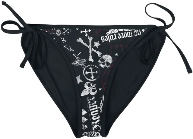 Rock Rebel by EMP zwart bikinibroekje Mix and Match met Skull Label print - Dames