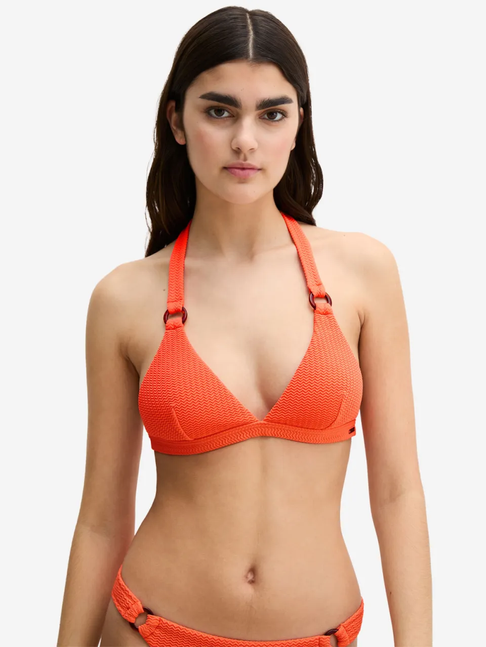 Marc O'Polo Vrouwen Triangel bikinitop Firecracker Floral Oranje