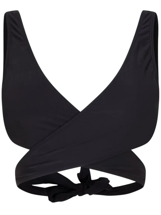 Brave Soul Bikinitop voor dames met overslag aan de voorkant (Zwart)