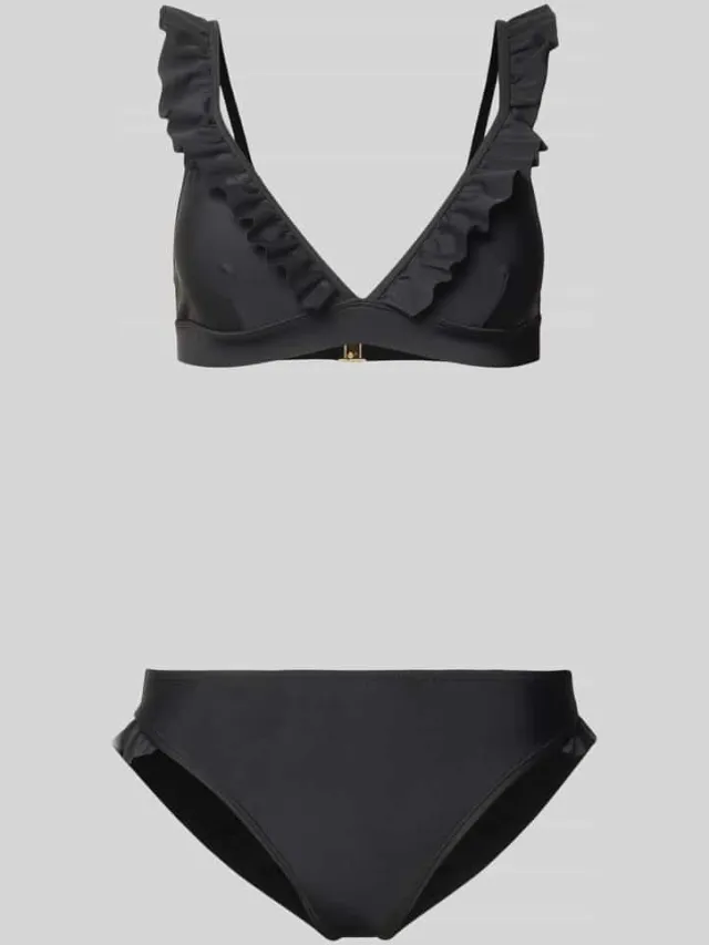 Shiwi Bikini-set met ruches model 'BOBBY' Zwart