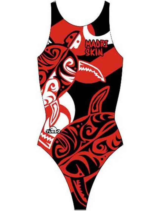 Turbo Maori Skin Tattoo Zwemkleding Rood S Vrouw Red / Black