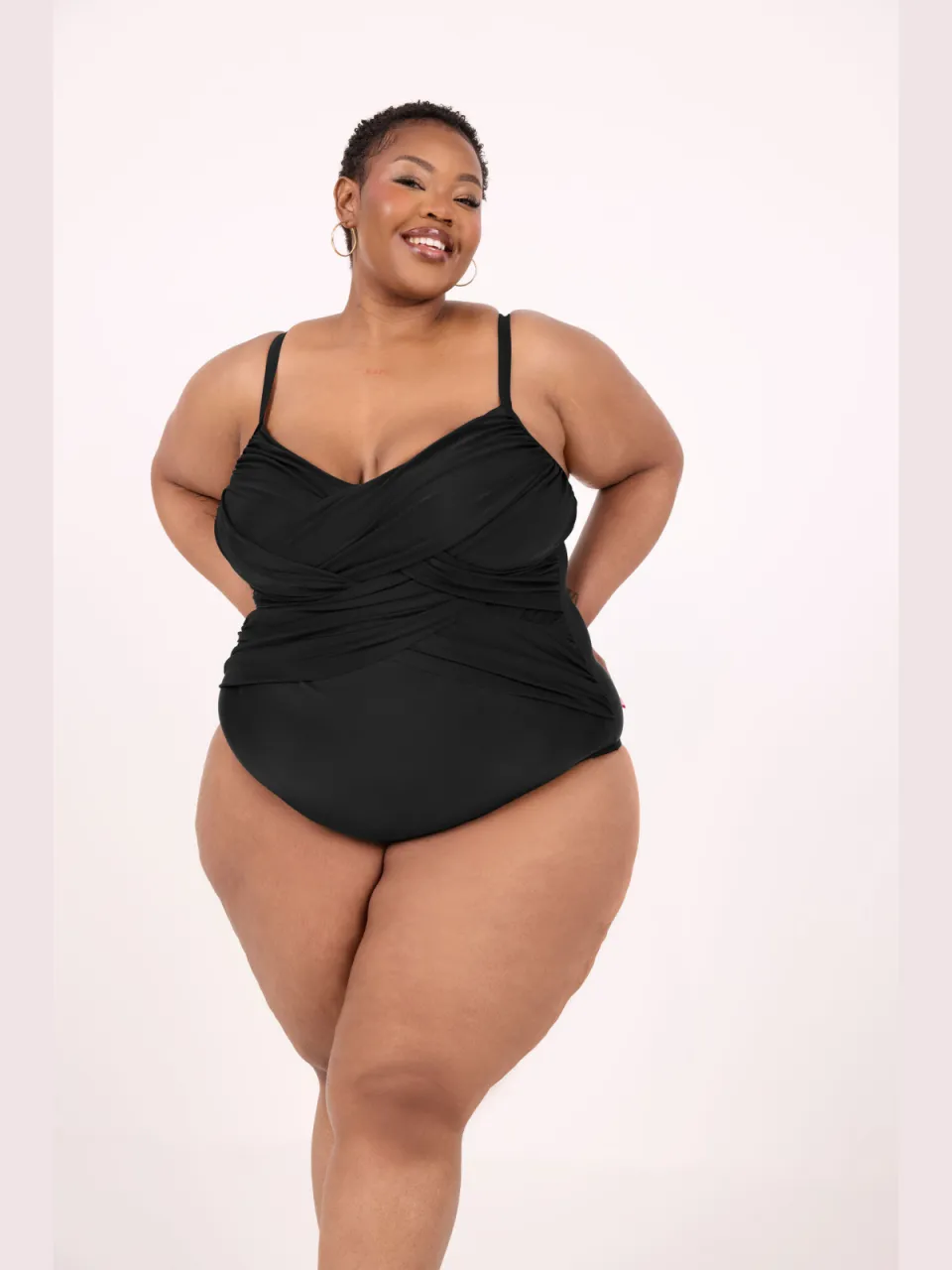 Yours Badpak Met Gedraaide Voorkant In Zwart Black