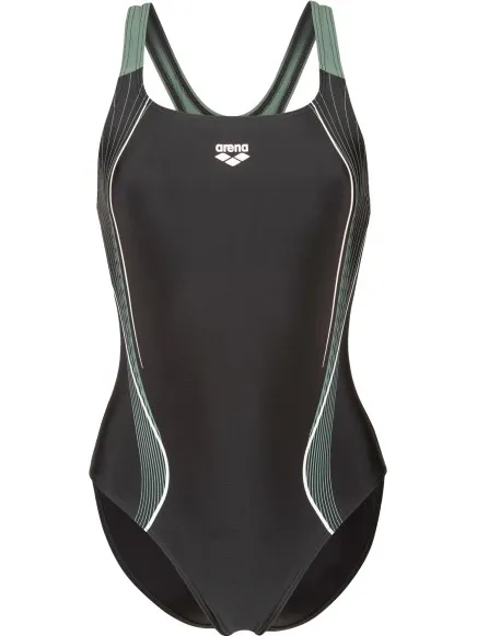 Arena Women's Swimsuit Control Pro Back B - Badpak, grijs/zwart
