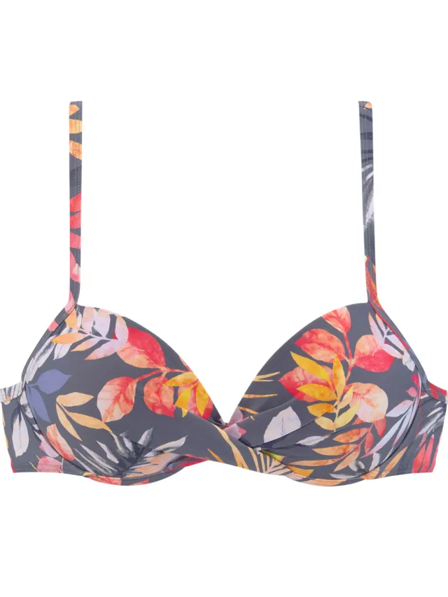 push-up bikinitop grijs geprint, foto 2