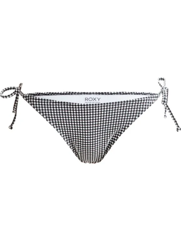 Roxy Women's Gingham Cheeky Ties - Bikinibroekje, grijs