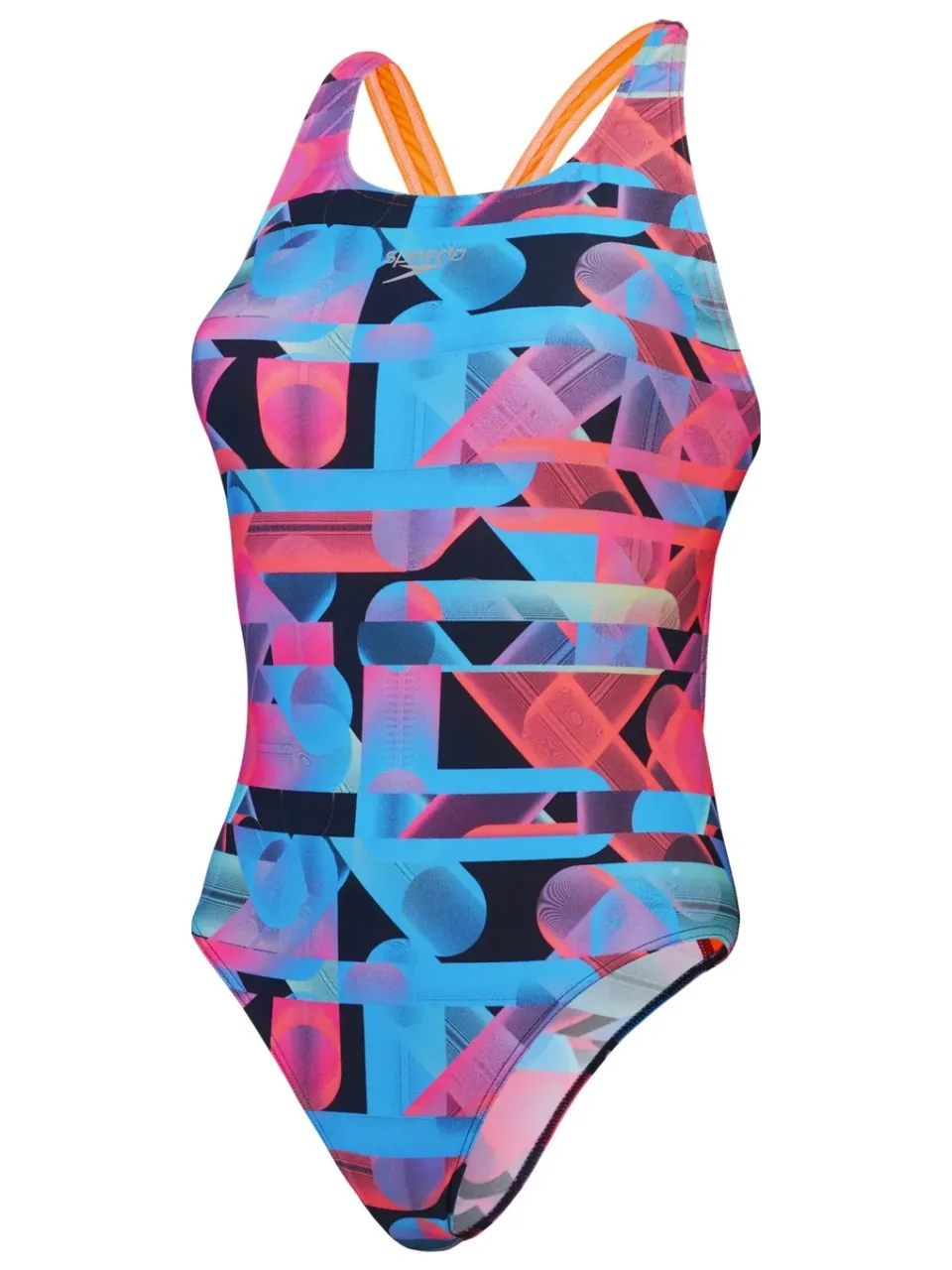 Speedo Dames/Dames Eendelig Zwempak met Racerback met Grafische Print (Sirene Rood/Blauw), foto 2