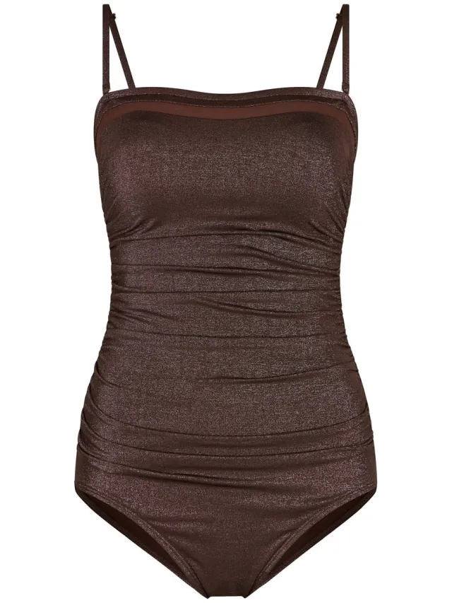 Pastunette Badpak - Glam - Bruin - Shimmer - Bandeau - Corrigerend