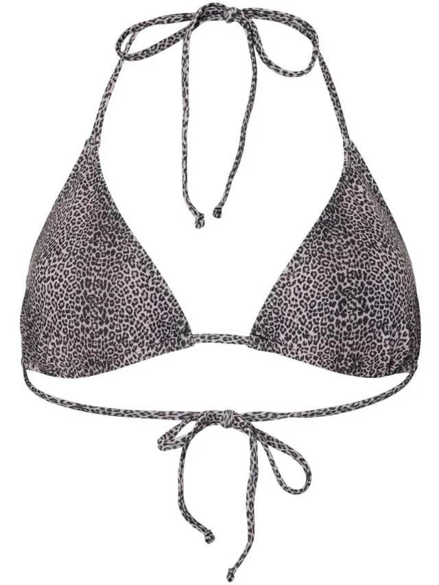 Pieces Dames Triangel Bikinitop PCBAOMI Zwart/Luipaard Print