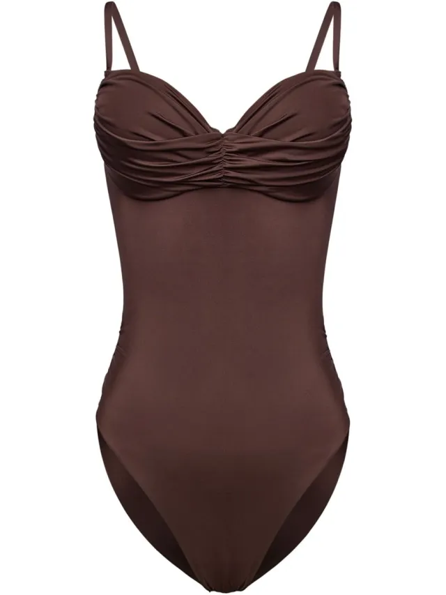 ESOTIQ Goddess - Eendelig badpak - Push-up - Donkerbruin