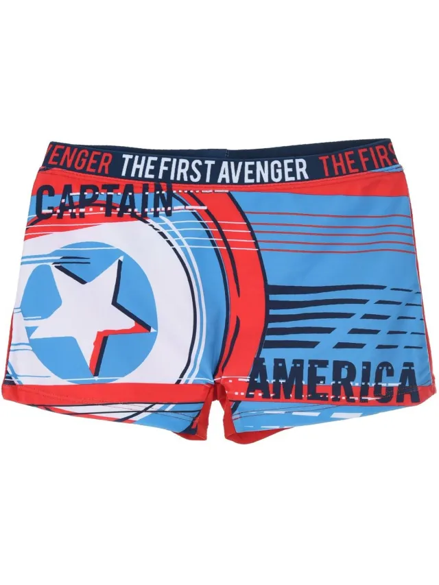 Marvel Avengers Captain America - zwembroek - zwemboxer - rood - 104 cm - 4 jaar