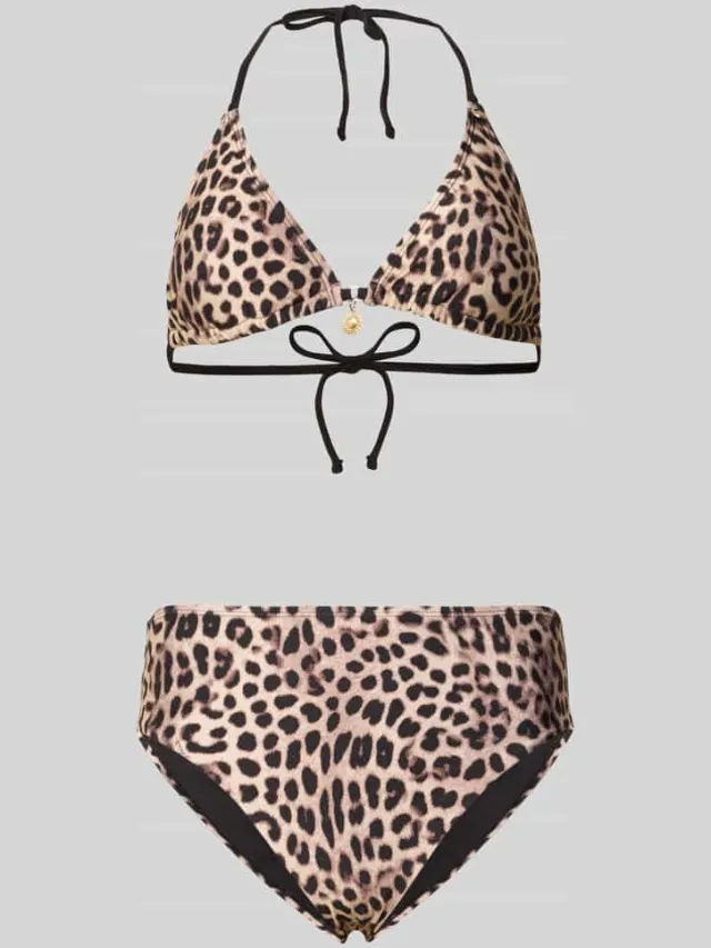 Shiwi Slim fit bikini-set met motiefhanger model 'Liz' Beige