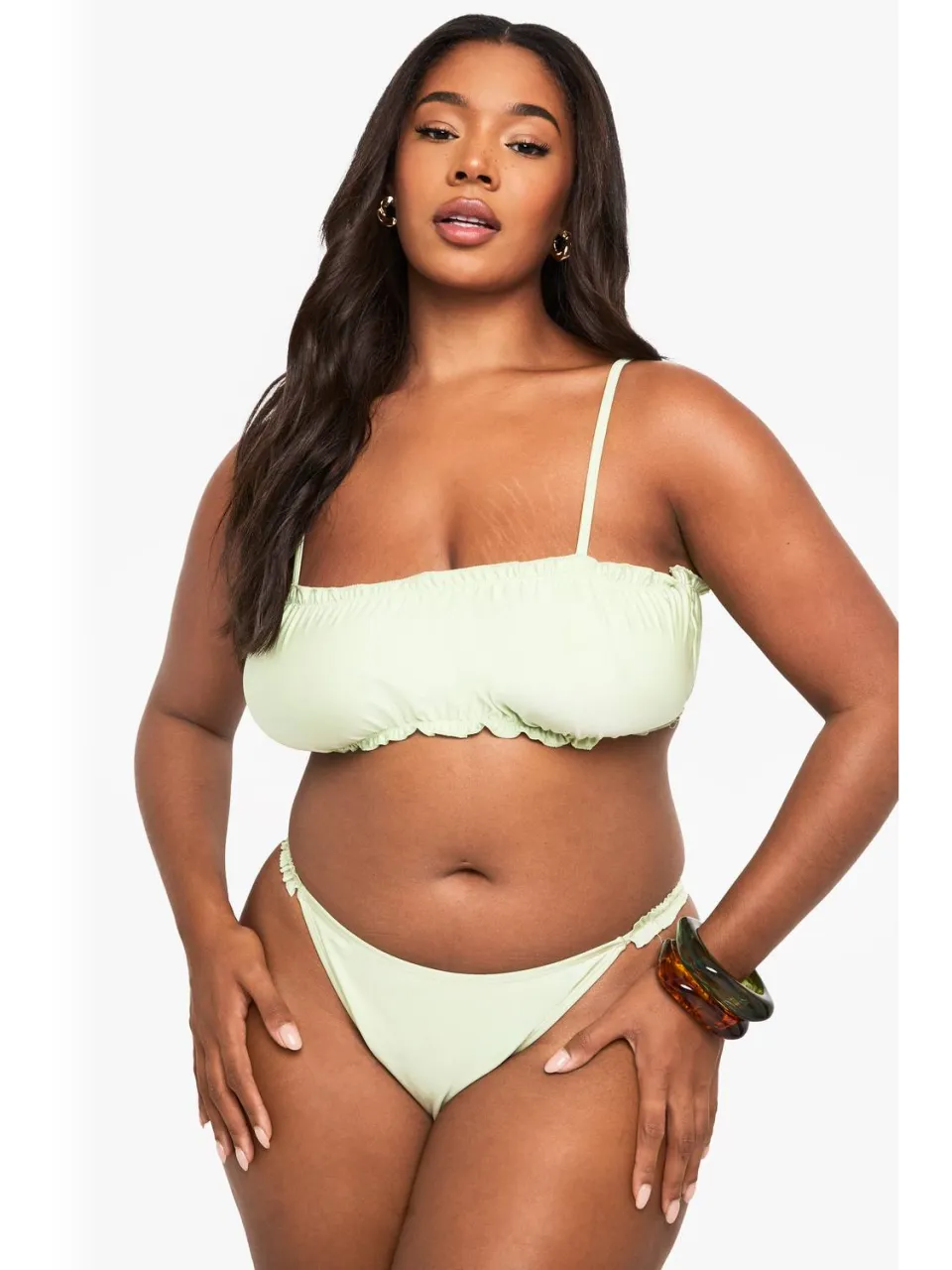 boohoo Dames Plus Ruffle Bikini Set Verstandig