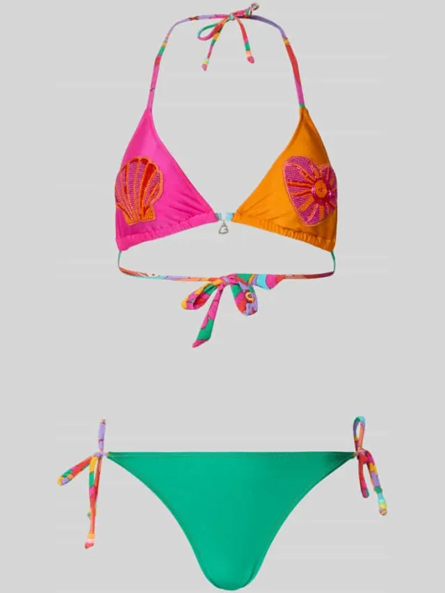 banana moon Bikini met siersteentjes model 'KOYOVEYA' Groen