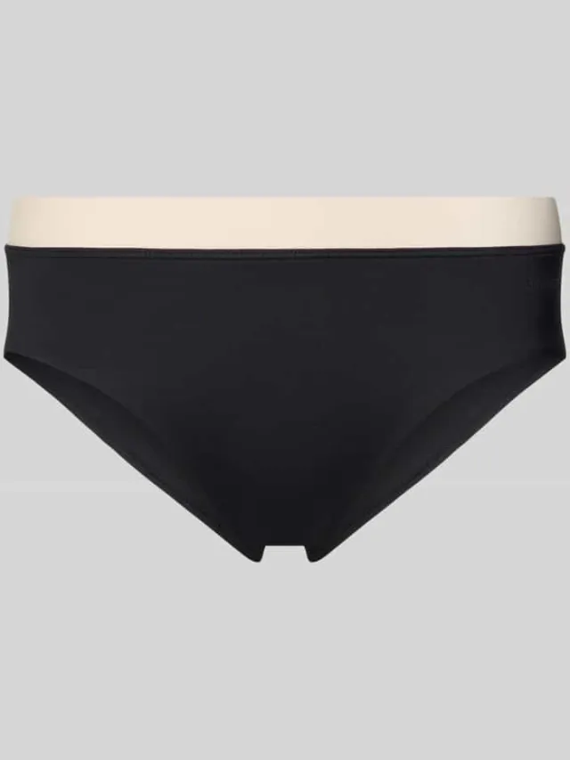 Marc O'Polo Bikini slip met labelopschrift model 'CONTRAST BINDING PANTY' Zwart