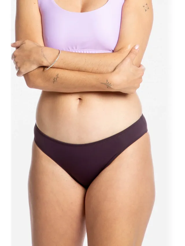 MATONA dames vegan Bikinibroekje Aubergine Donkerpaars