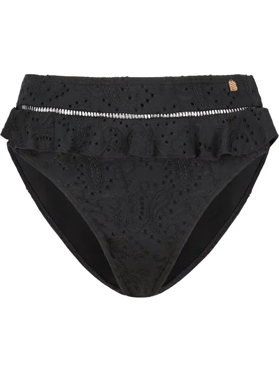 Beachlife Maat 36 Black Embroidery High Waist bikinibroekje