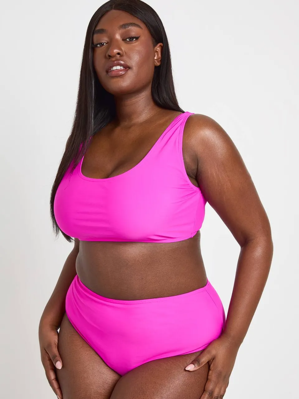 boohoo Dames Plus Essentials Schepvormige Bikini Top fuchsia, foto 3