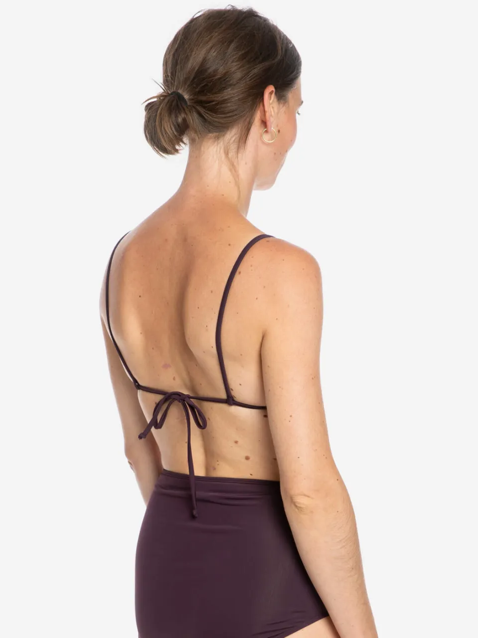 MATONA dames vegan Bikinitop Triangle Aubergine Donkerpaars