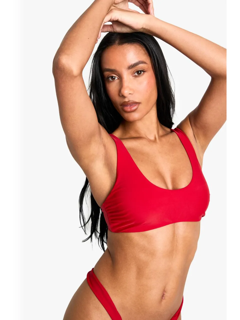 boohoo Dames Swimwear Essentials Scoop Bikini Top rood, foto 4
