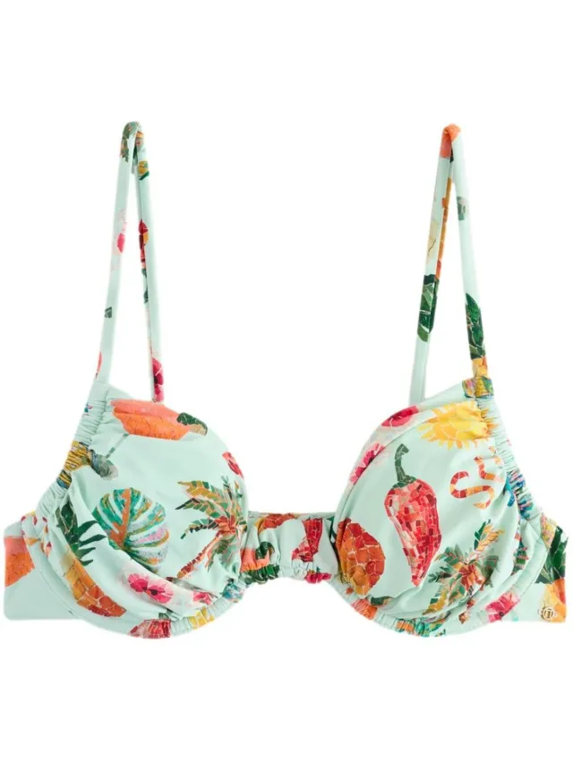 Next Dames - Bikinitop met beugel zonder vulling - Blauw Mint Green Mosaic Conversational