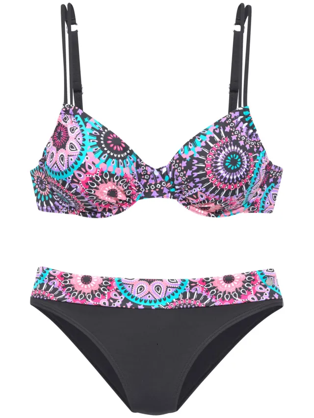 beugelbikini kaleidoscoopprint lila lila bedrukt