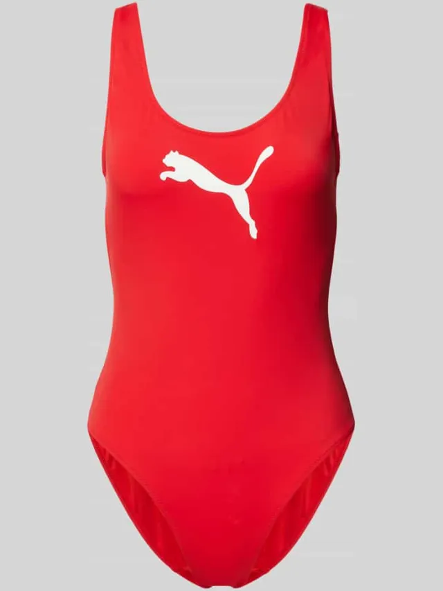 Puma Badpak met logoprint Rood