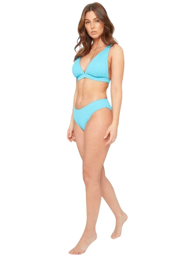 Be You Dames/dames Bikinibroekje met structuur (Aqua) Blauw