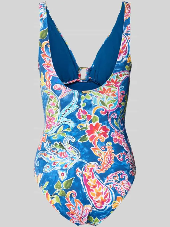 Lauren Ralph Lauren Badpak met all-over motief donkerblauw, foto 2