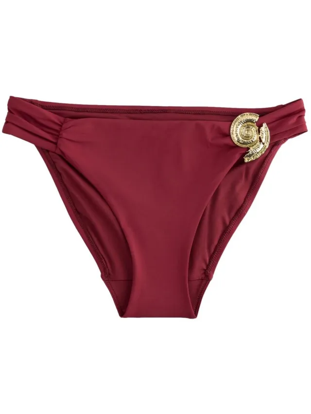 Next Dames - Hoog uitgesneden bikinislip met metalen details - Rood