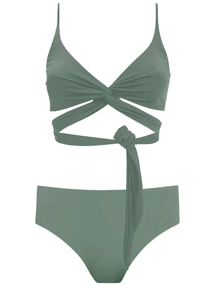 Anekdot dames vegan Bikini Set Lin Core Saliegroen, foto 2