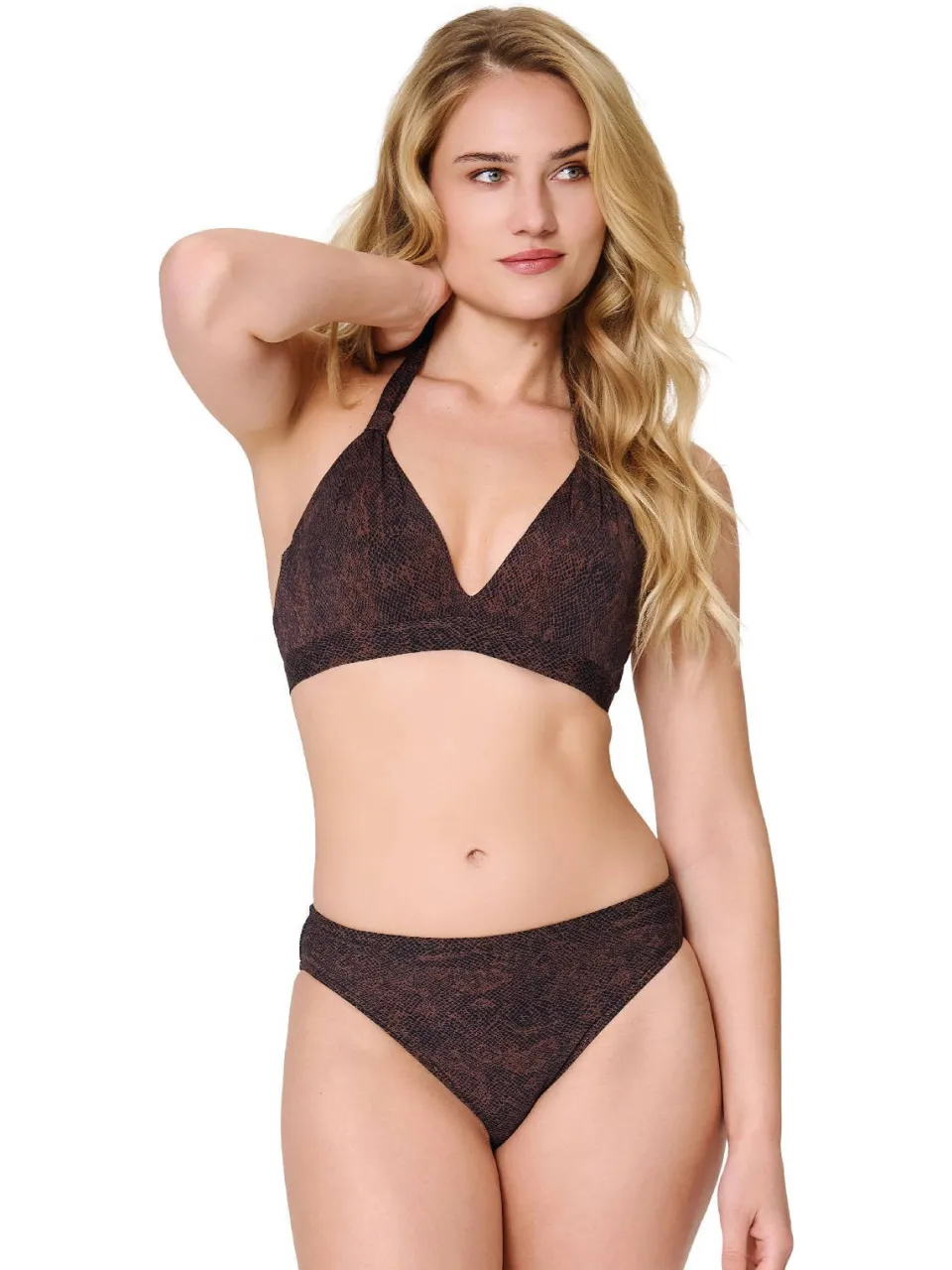 Lingadore voorgevormde halter bikini set bruin