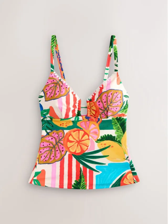 Next Dames - Cropped triangeltankini met zweepsteek - Rood