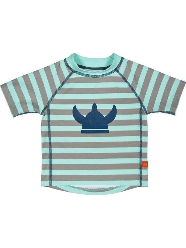 Lässig Zwemshirt Rashguard Korte Mouw Splash & Fun Striped Aqua maat 62/68 3-6 maanden