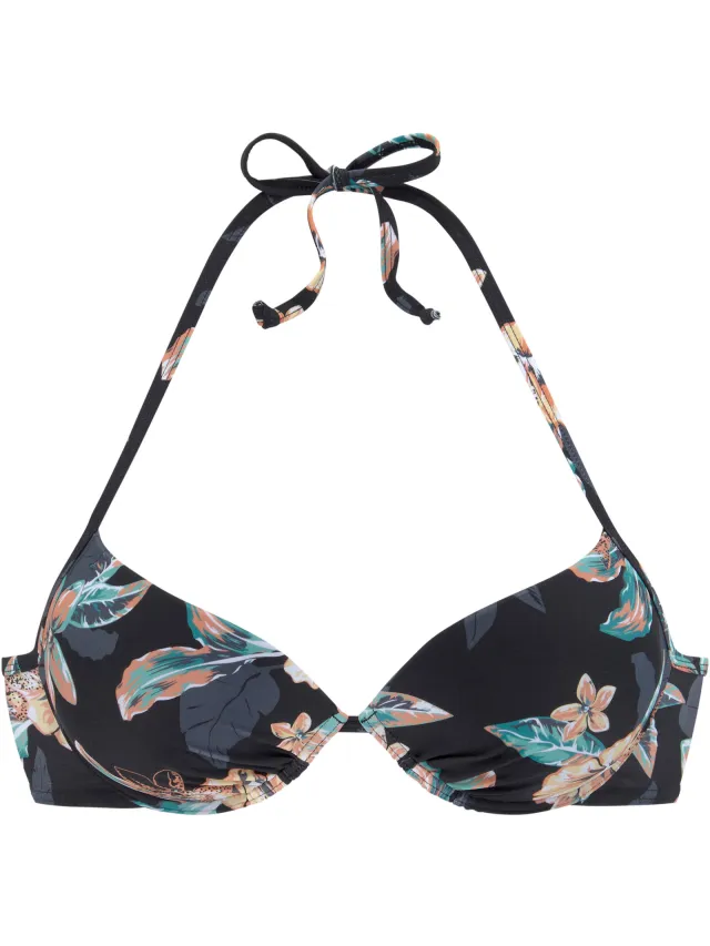 push-up bikinitop zwart geprint, foto 2