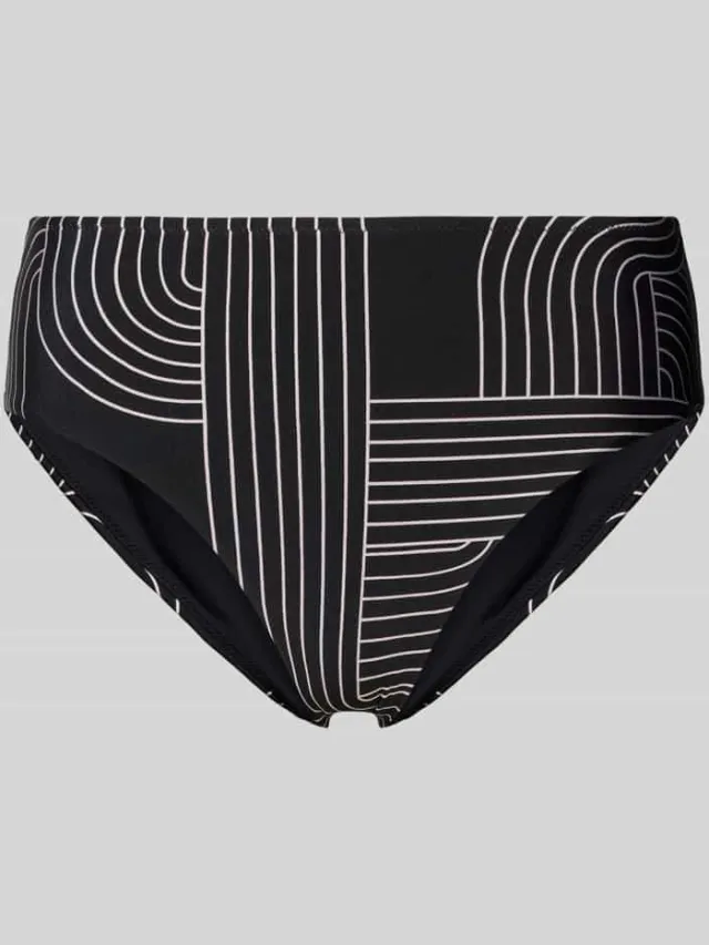 WATERCULT Bikinibroekje met grafisch patroon model 'LINE SET' Zwart