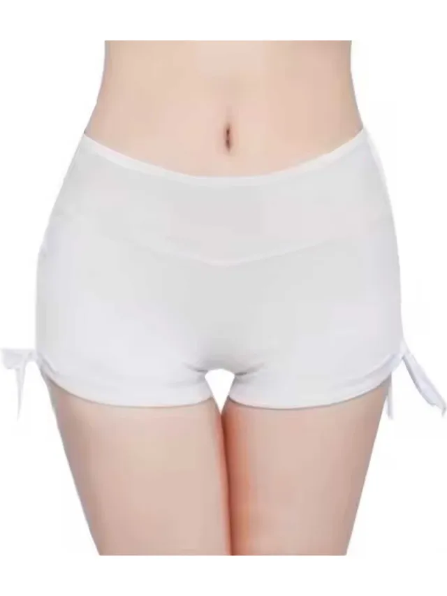 RedParrot Zwembroek voor vrouwen - Elastische taille - Mode - Short - Bikini onderkant - Zwemmen - Zomer Wit