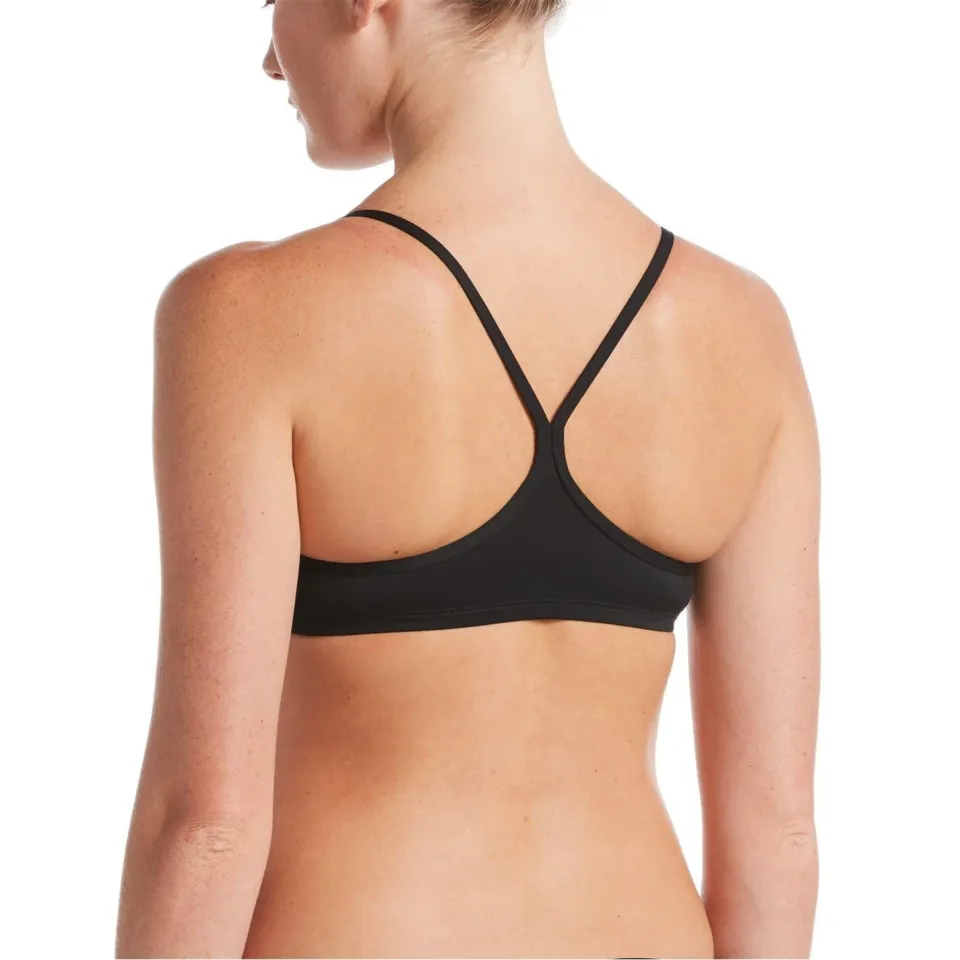 Nike Bikinitop met logo en racerback voor dames (Zwart), foto 2