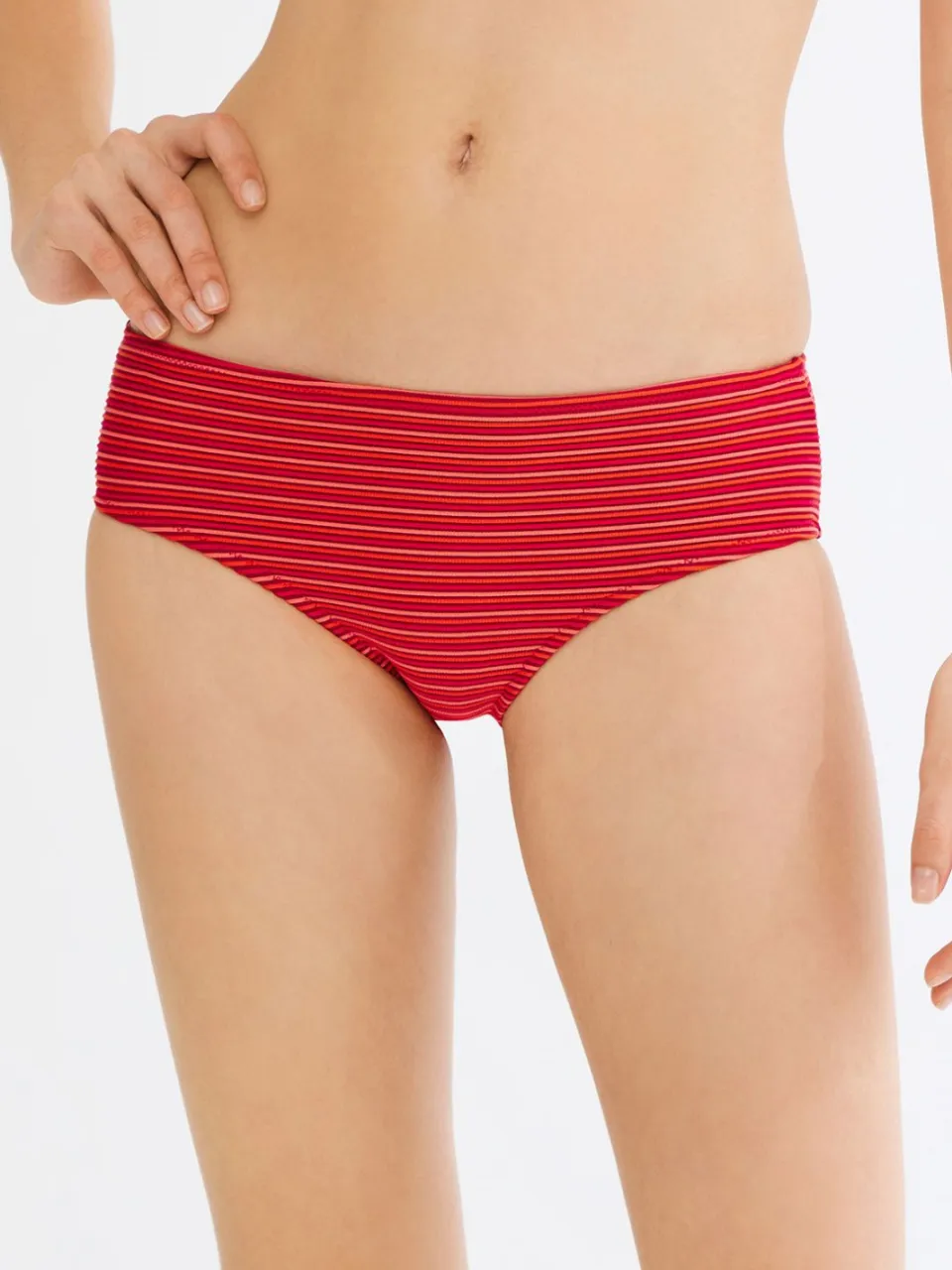 Penti Gestreepte Mid-waist Hipster Bikini Onderbroek rood, foto 2