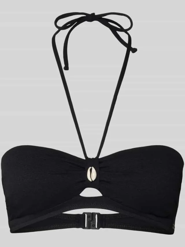 banana moon Bikinitop met siermosselafwerking model 'Kenteo' Zwart
