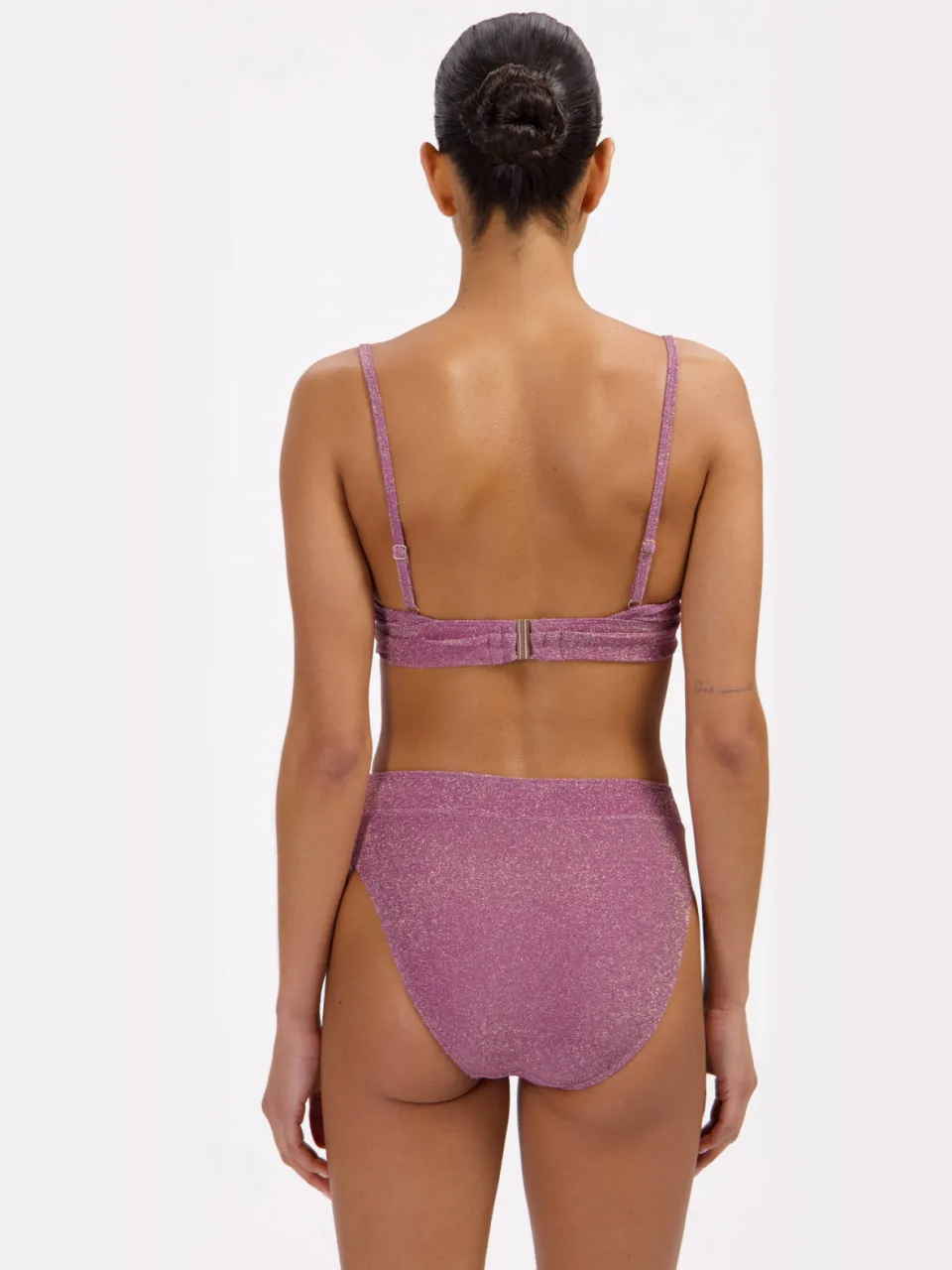 Beachlife high waist bikinibroekje met lurex oudroze, foto 3