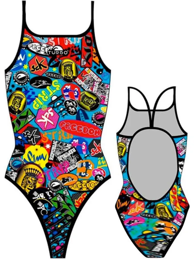 Turbo Stickers Zwemkleding Veelkleurig L Vrouw Multicoloured