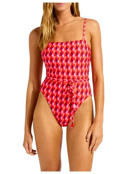 Seafolly Sorrento Reversible badpak roze Meerkleurig