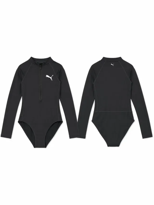 Puma longsleeve surfsuit, surfpak, badpak lange mouw, zwart