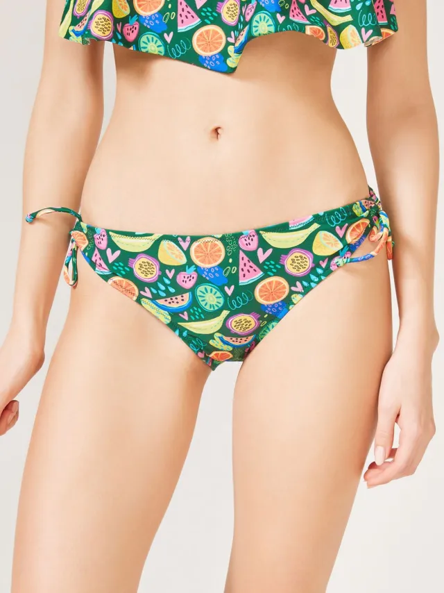 Penti Fruit Print Touwsluiting Bikini Slip Veelkleurig